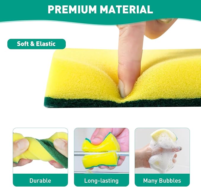 24-Pack Heavy Duty Scrub Sponges, Non-Scratch Kitchen Sponge - Image 4