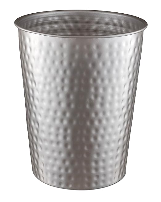 Monarch Abode Pewter Hand Hammered Metal Wastebasket by MonarchAbode