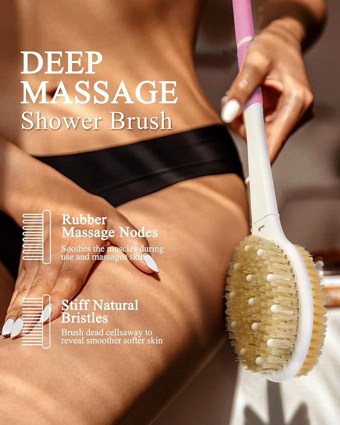 Shower Brush for Massage Dry Brushing: Back Scrubber for Shower - Image 3