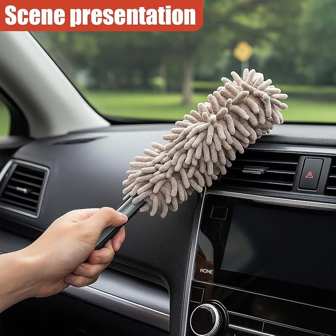 Car Interior Duster, No Scratch Microfiber Cleaning Brush - Image 6