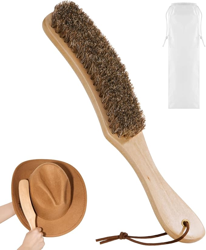 Cowboy Hat Brush, 100% Horsehair Brush by Hydermus