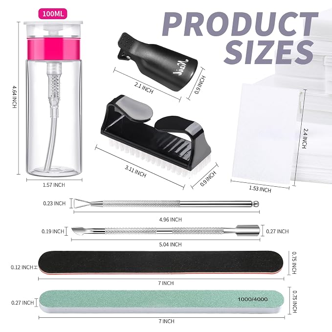 FANDAME Gel Nail Polish Remover Tools Kit, 100ml Nail Polish Remover Bottle - Image 7