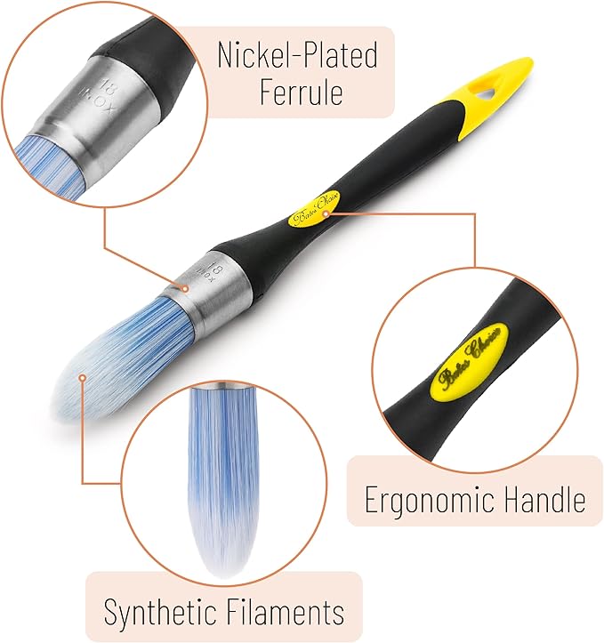 Bates- Trim Paint Brush, 0.75 Inch, 2 Pack, Ergonomic Non-Slip Handle, - Image 3