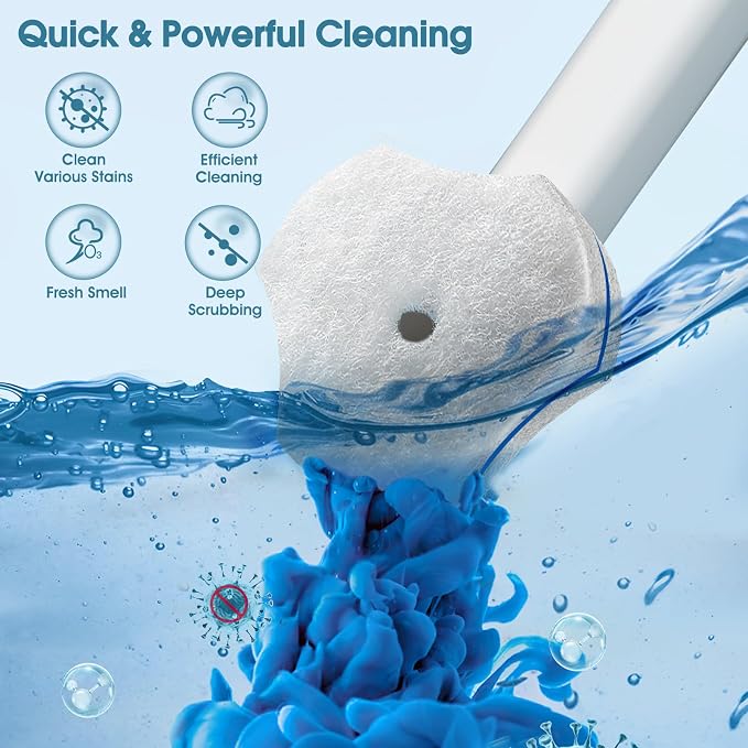 Disposable Toilet Brush with 48 PCS Refills, Disposables Toilets Cleaning - Image 2