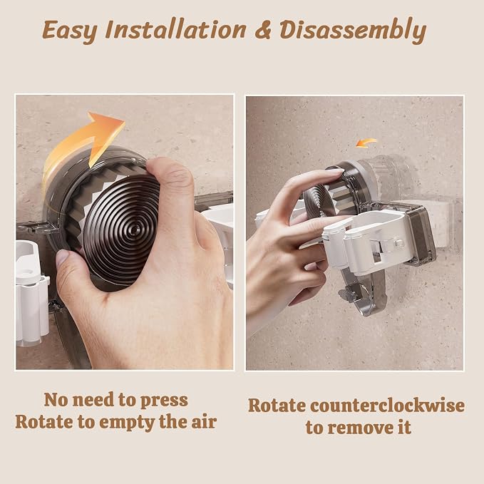 3 Pcs Wall Mounted Broom and Mop Holder Powerful Suction Cups Heavy Duty Garden - Image 3