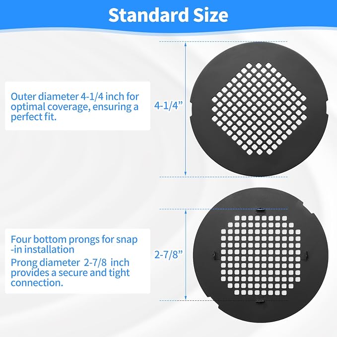 Shower Drain Cover, Shower Drain Hair Catcher Snap-in Replacement Strainer - Image 4