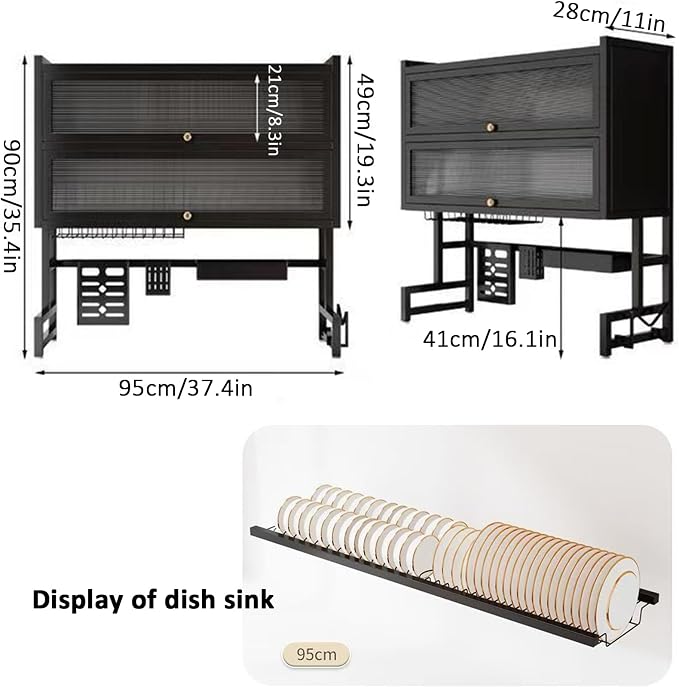 Over The Sink Dish Drainer Drying Rack 4 Tiers - Image 7