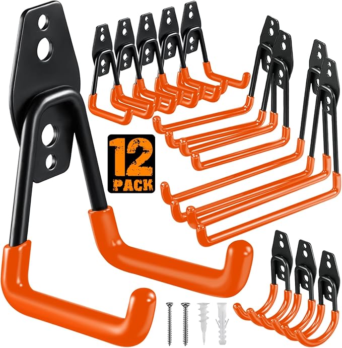 12 Pack Garage Hooks Heavy Duty Utility Steel by HUPBIPY
