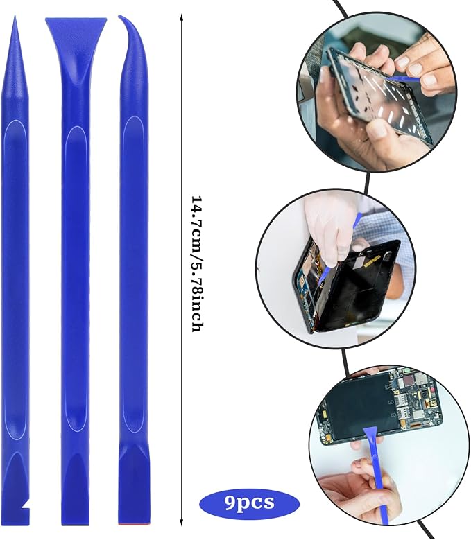 Car Crevice Cleaning Tool, 9 Pieces No-Scratch Plastic Scraper Tool - Image 3
