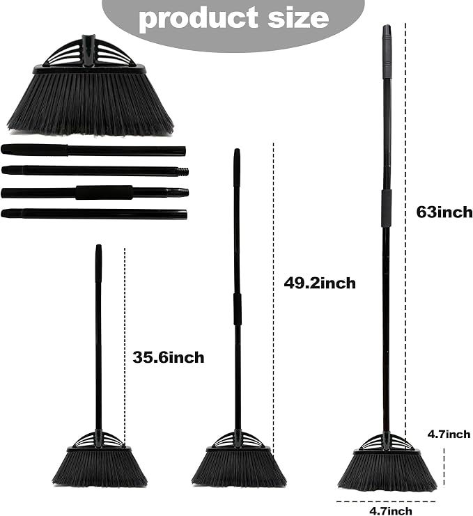 Four-Section Rod Long-Handled Broom, Heavy-Duty Broom, Angle Broom - Image 3