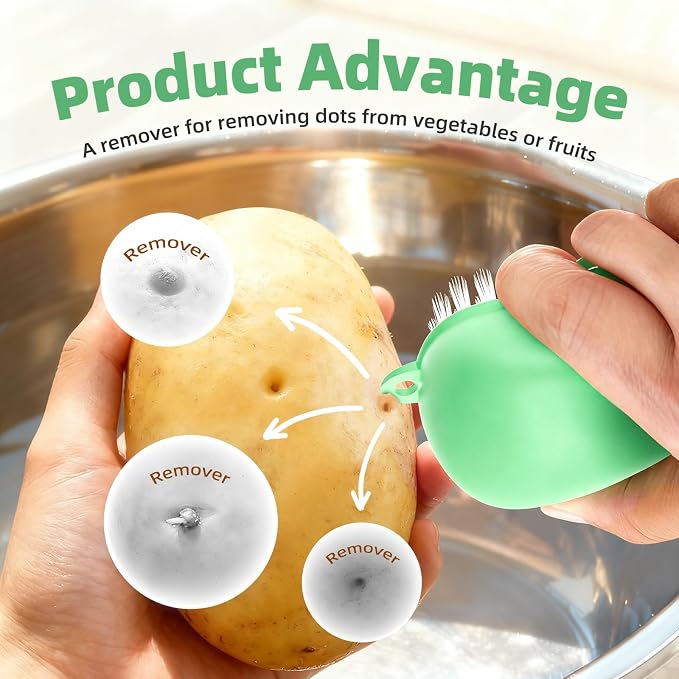 Vegetable Brush Scrubber for Food, Dishwasher Safe Ear-Hanging Veggie & Fruit - Image 3