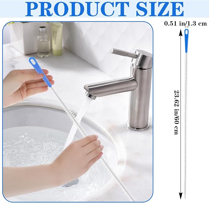 2pcs Sink Drain Cleaner Brush, 23.62 Inches Snake Cleaning Flexible Drain Brush - Image 2