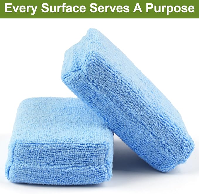 16 PCS Microfiber Applicator Pad, 4.7"x3.1" Scratch-Free Foam Buffing Scrub Pads - Image 4
