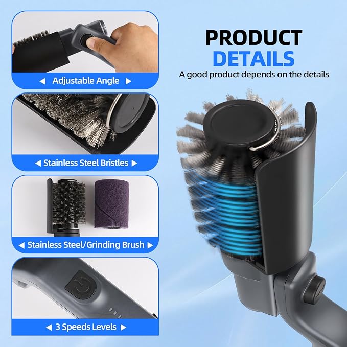 Upgraded Electric Grill Brush, Cordless Rechargeable Grill Cleaning Brush - Image 4