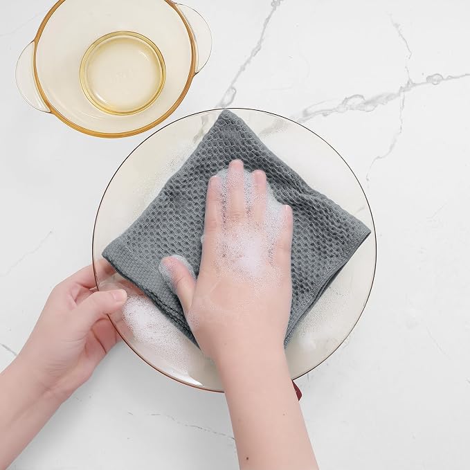 Homaxy 100% Cotton Waffle Weave Kitchen Dish Cloths, Quick Drying Dish Rags - Image 4