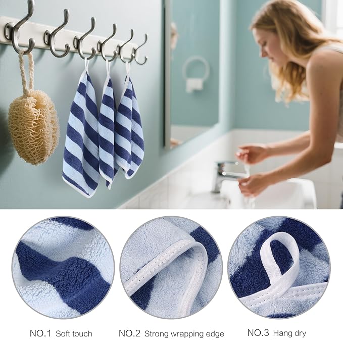 SINLAND Microfiber Facial Cloths Fast Drying Washcloth 12inch x 12inch - Image 3