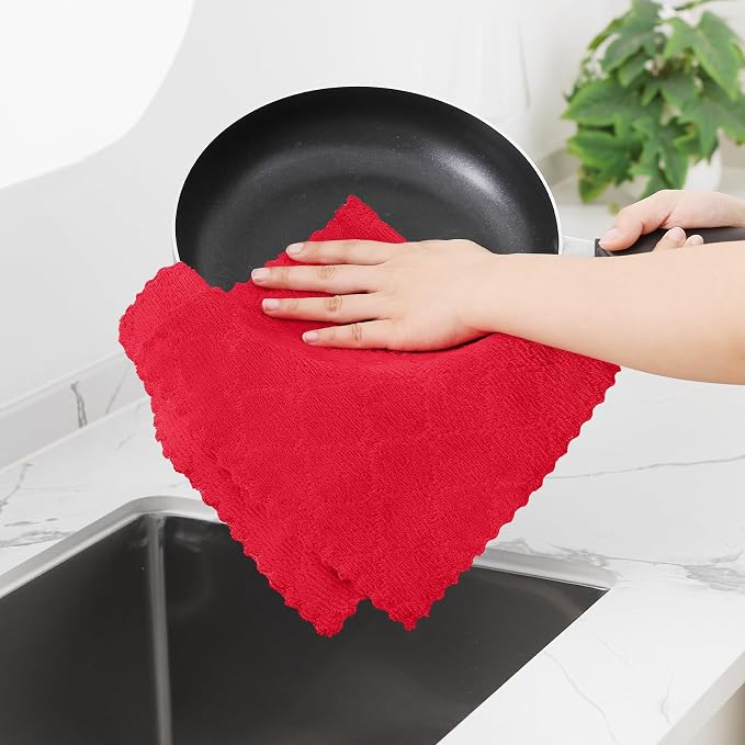 Homaxy 12 Pack Dish Towels for Kitchen, Super Soft and Absorbent Coral Velvet - Image 4