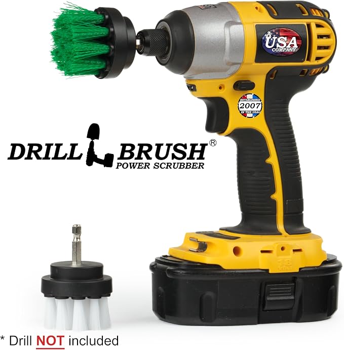 Drill Brush - Grout Cleaner - 2-inch Diameter Round Spin Brush Set - Kitchen - Image 7