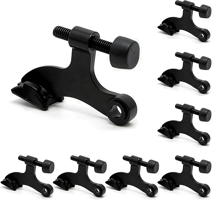 8 Pack Hinge Pin Black Door Stopper, Adjustable Heavy Duty Hinge Pin Door Stop by SUNTAI