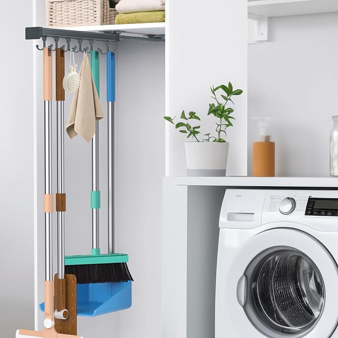 Pull Out Broom Holder, Garage Organization Hooks, by PrimZootyDesign