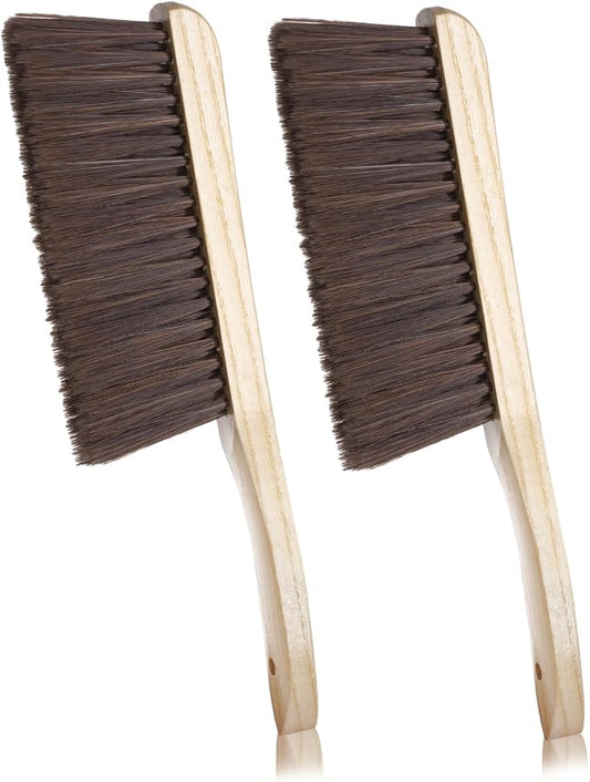 Rbenxia 2 Pieces Wooden Handle Bench Brushes Horse Hair Brushes Soft Bristles by Rbenxia