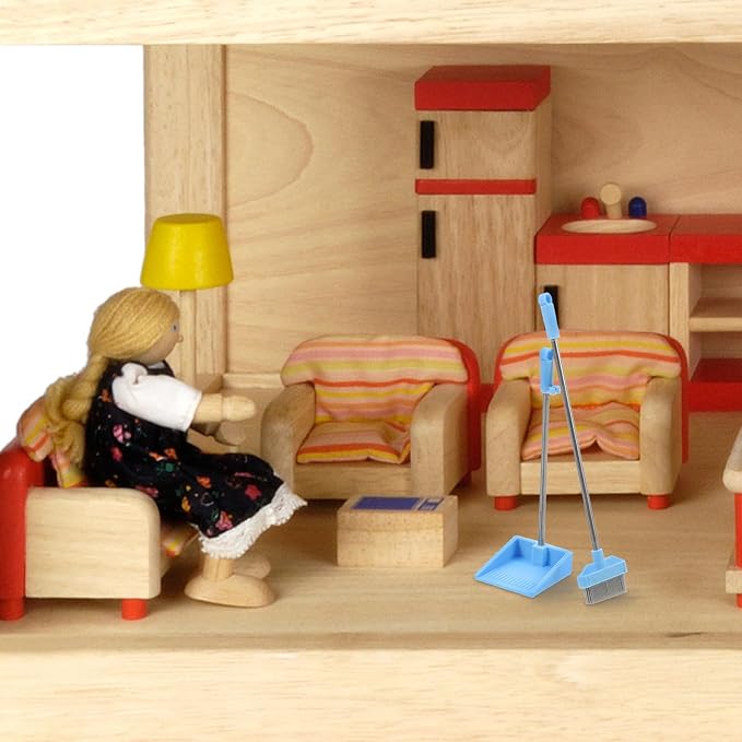 VOSAREA 1 Set Mini Cleaning Supplies Mini Dustpan and Broom Simulated - Image 6