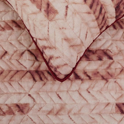 The HomeCentric King/Queen/Twin Maroon & Ivory Designer Full 68"x18" Bed Runner Without Pillow Cover, Tie & Dye, Beaded & Quilted Bed Scarf on Cotton Fabric - Tie Dye Love