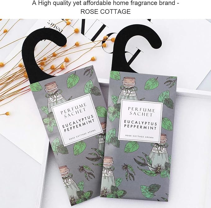 ROSE COTTAGE Large 12 Packs Eucalyptus Peppermint Hanging Closet Air Freshener - Image 6