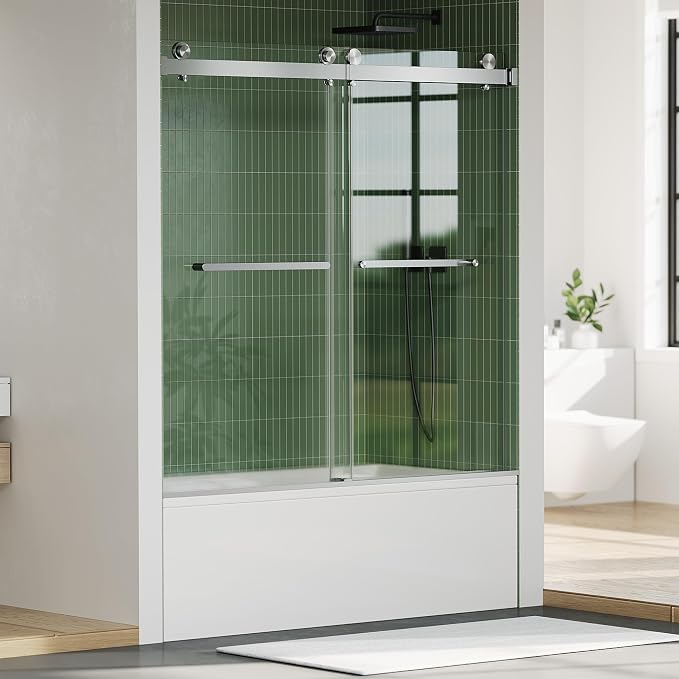 60" x 59" Frameless Sliding Shower Door - Image 8