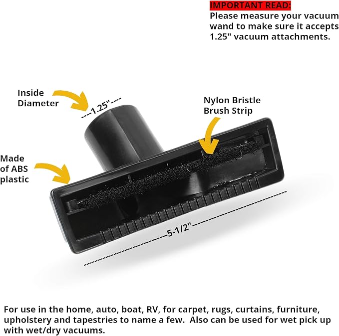 Attachments for 1.25" Vacuum Cleaner – Dust Brush, Upholstery Tool & 2 Adapter - Image 7
