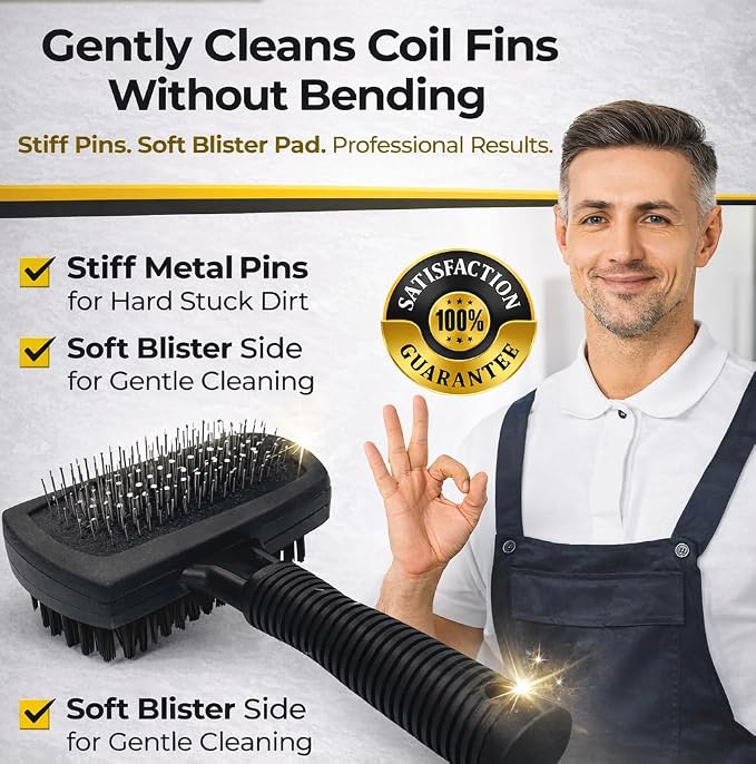 XCEL AC Coil Cleaning Brush & Fin Cleaner Comb – Double-Sided Air Conditioner - Image 4