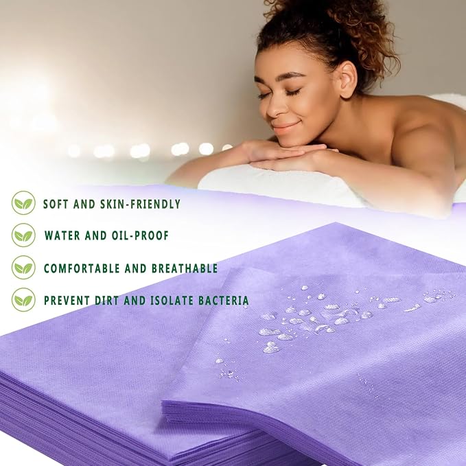 Disposable Bed Sheets 100 Pcs 31" x 71" Massage Table Sheets Non Woven Fabric - Image 2