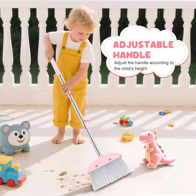 Mini Broom with Dustpan for Kids, 28-in Handle Kids Broom and Dustpan Set for - Image 5