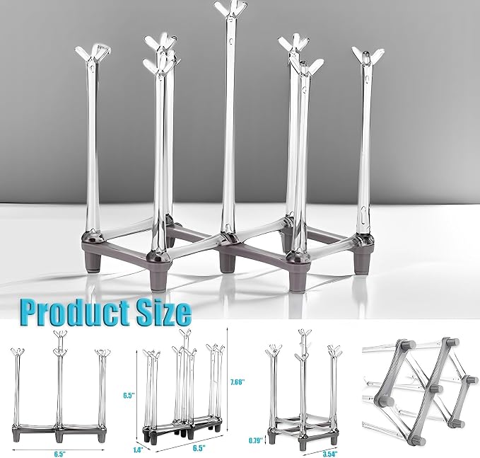 Yesland 2 Pack Retractable Cup Drying Rack, Plastic Non-slip Bottom Mug Tree - Image 2