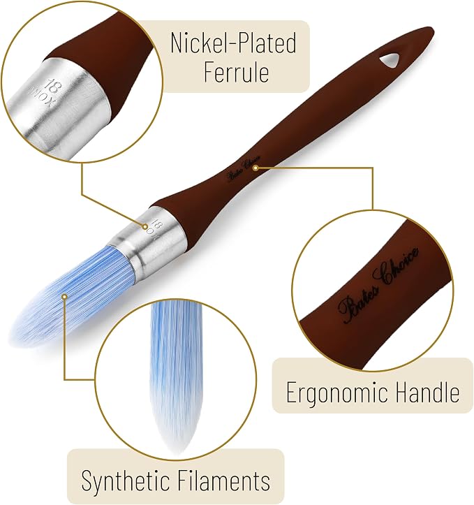Bates- Trim Paint Brush, 0.75 Inch, Ergonomic Non-Slip Handle, Synthetic - Image 3