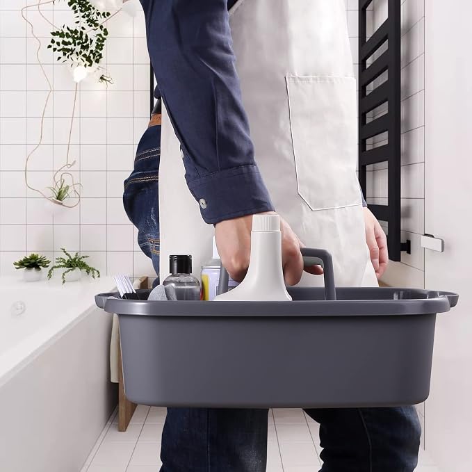 2-Pack Large Gray Cleaning Caddy - Image 4