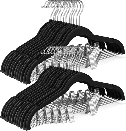 HOUSE DAY Velvet Skirt Hangers 72 Pack, Space Saving Slim Pant Hangers by HOUSEDAY