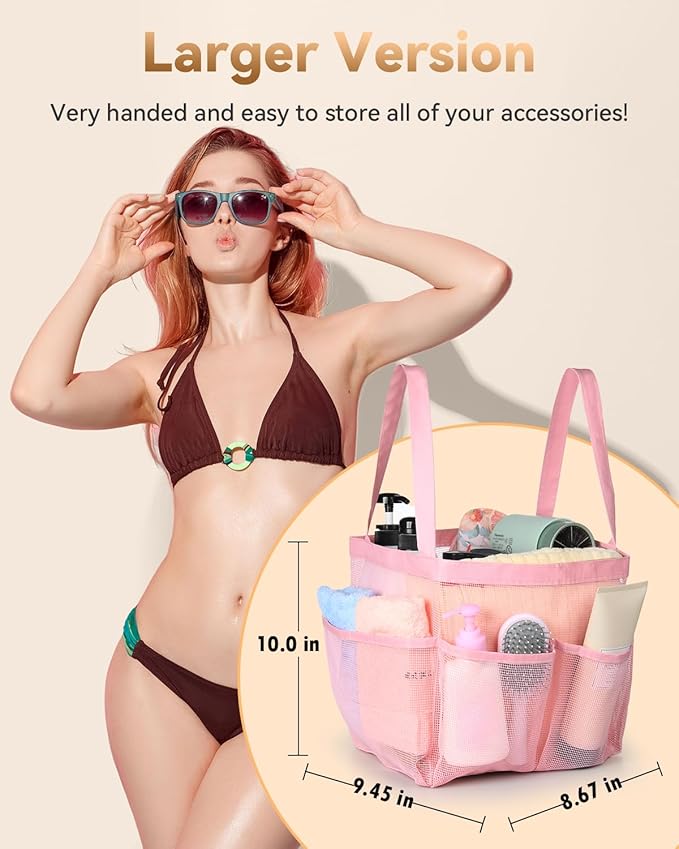 Temede Mesh Shower Caddy Tote, Large Shower Caddy Basket Portable, Quick Dry - Image 2