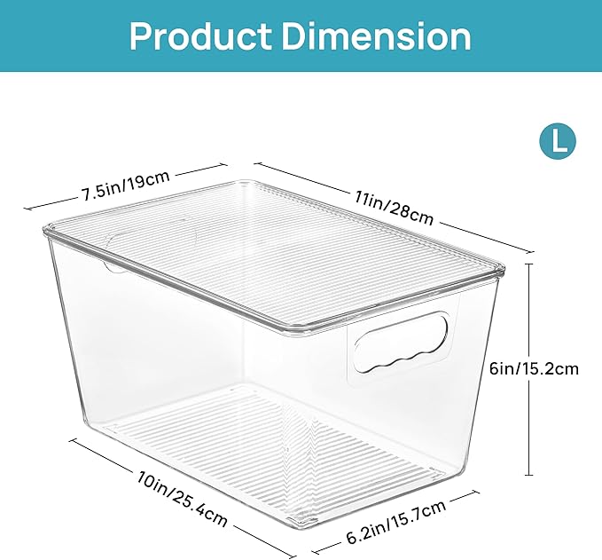 Vtopmart 4 Pack Clear Stackable Storage Bins - Image 2