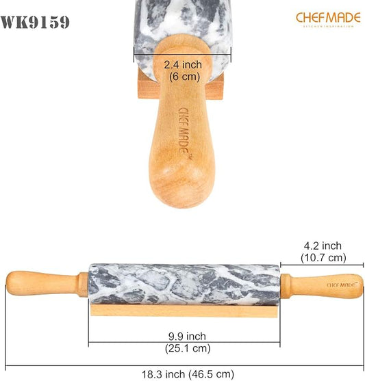 CHEFMADE 18-Inch Marble Rolling Pin - Image 2