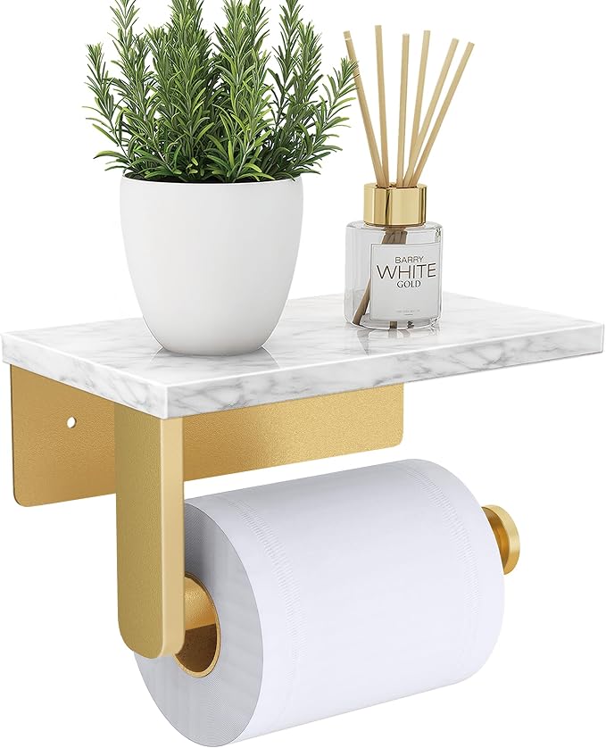 Brushed Gold Toilet Paper Holder by GypieHouseware