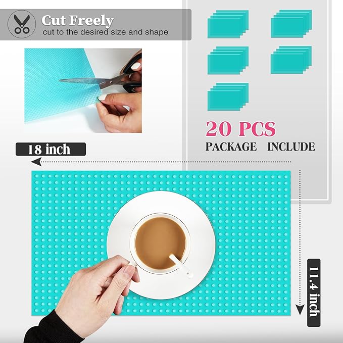 20Pcs Refrigerator Liners, Washable Fridge Liner Shelf Mats Refrigerator Pads - Image 2