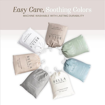 Bella Coterie Luxury Bamboo Viscose Crib Sheet | Organically Grown | Ultra Soft | Cooling for Better Sleep | Deep Pocket Fitted Sheet for Crib & Toddler Mattress | 100% Organically Grown [Grey Mist]