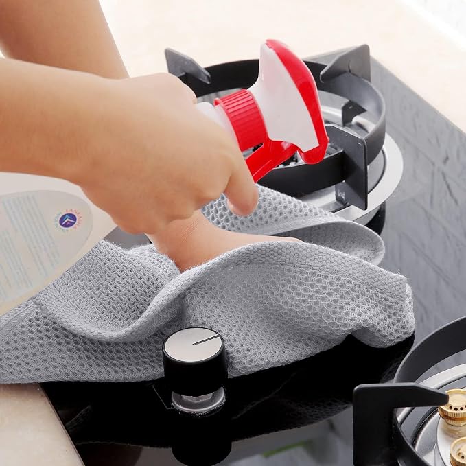 Homaxy 100% Cotton Waffle Weave Kitchen Towels, Quick Drying Cleaning Towels - Image 5