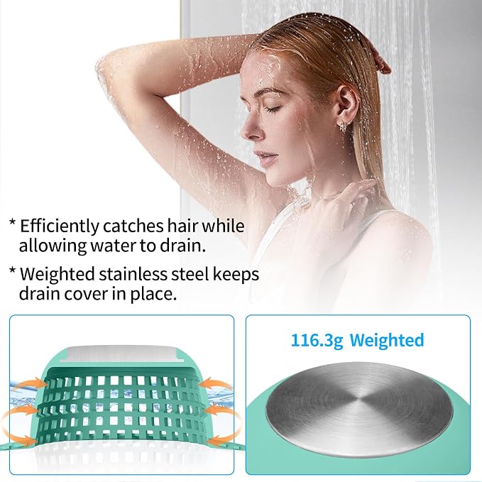 Shower Drain Hair Catcher, Bathtub Drain Cover Foldable Silicone Shower & Tub - Image 4