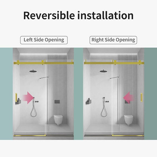 56-60" W x 76" H Frameless Soft-Close Sliding Shower Door, 3/8" SGCC Tempered - Image 2