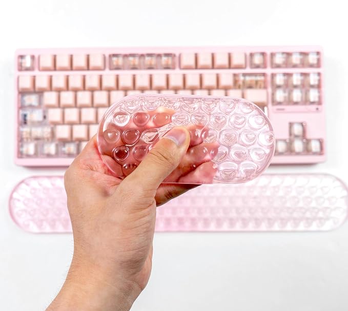 Ergonomic Gel Keyboard and Mouse Wrist Rest Set – Light Pink Wrist Rest - Image 5