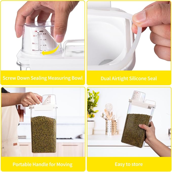 Rice Container, Rice Storage Container, 3-5 Lbs Tcereal Storage Container - Image 4