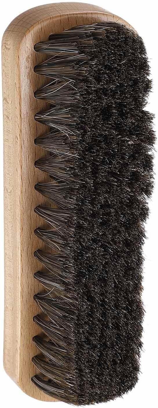 HARFINGTON Shoe Cleaning Brush 7"x2" Beech Wood Horsehair Boot Polish Brushes by HARFINGTON