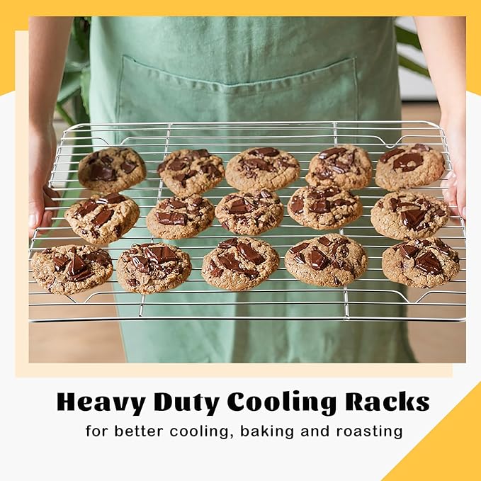 P&P CHEF Cooling Baking Rack Pack of 2, Stainless Steel Cooling Racks - Image 5